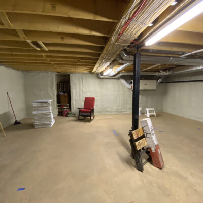 Basement renovation during demolition process