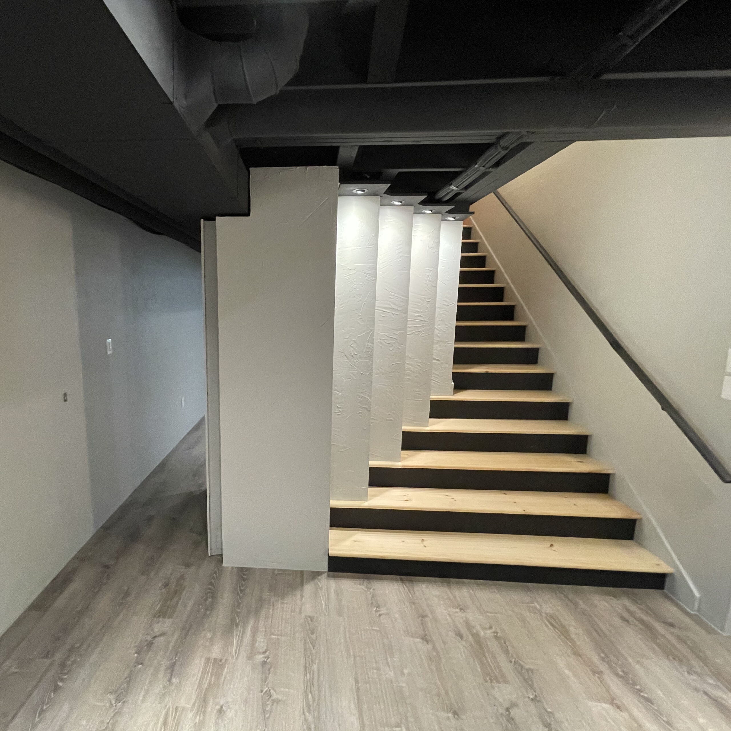 Basement renovation stairs final