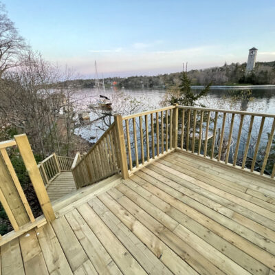 Deck build top view of stairs final