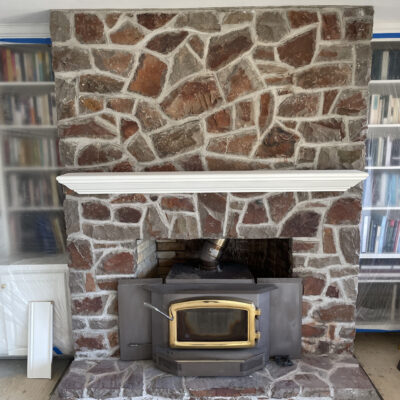 Fireplace renovation before