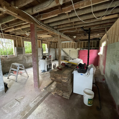 Halfway through lifted basement process